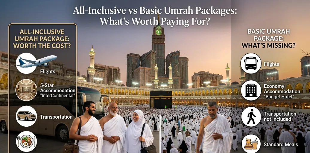 All-Inclusive vs Basic Umrah Packages: What’s Worth Paying For?